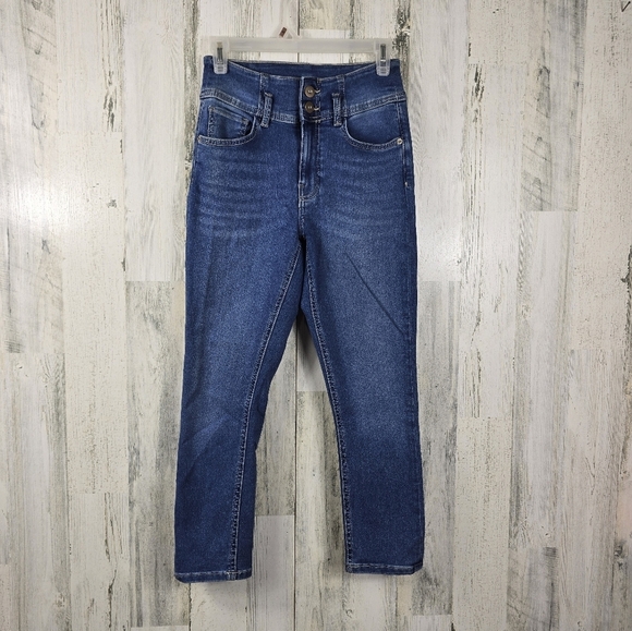 No boundaries mid rise cropped capri blue denim jeans juniors size 7 - Picture 1 of 11
